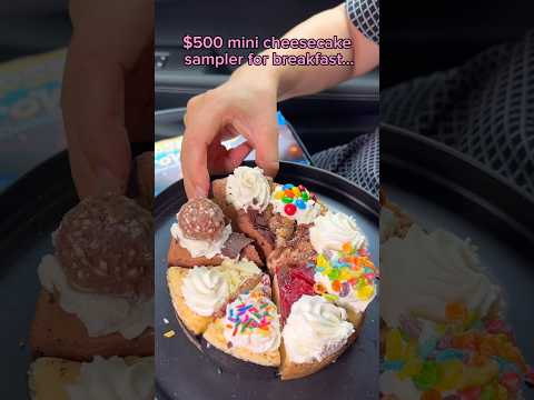 Eating massive cheesecake sampler for breakfast? food #eating #mukbang #cake #chocolate