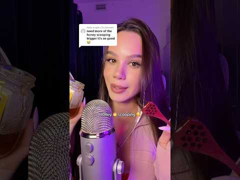Honey 🍯 scooping ASMR trigger 🥰💕 m0uth sounds for sleep ☺️ #asmr #asmrvideo #asmrsounds #sleep