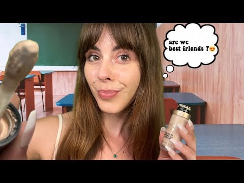 ASMR Girl with NO Boundaries Does Your Makeup in Class (she is lowkey obsessed)💄Roleplay