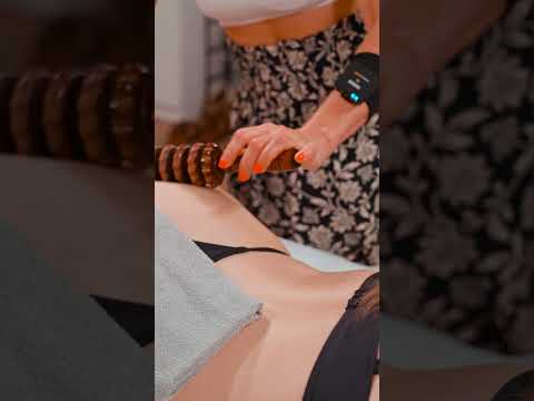 Roller-sculpting strokes refine Zhanna’s legs and thighs—sleek, energized #legmassage