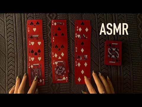 😴 ASMR showing you the only card trick i know ♠️ | Clicky Whispers & Soft Shuffling Sounds