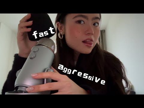 ASMR | aggressive pumping on mic, lipgloss, tapping ₊⁺༶༶TINGLY