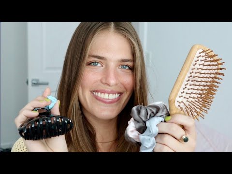 ASMR | Playing with your hair RP (fun hair styles, hair brushing, hair sounds)