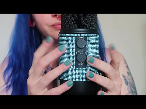ASMR Gum Chewing & Putting Gems On My Mic