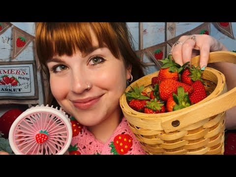 ASMR Strawberry Patch Farms🍓🍰(southern accent, personal attention, tapping)