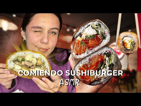 ASMR | COMIENDO SUSHIBURGER 🍣🤤 - Reto ASMR: Día 13