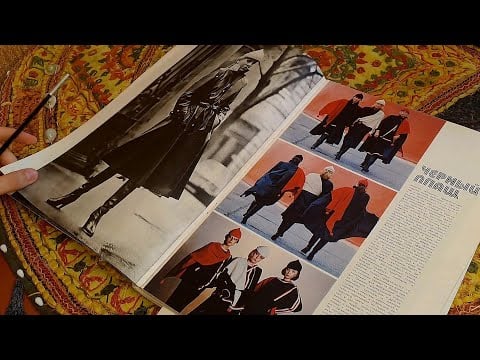 ASMR Leafing through Soviet fashion magazines with you (soft voice, Russian accent)
