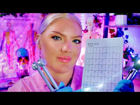 ASMR Classic Cranial Nerve Exam | Otoscope Inspection, Ear, Eye, Orbital Exam, Hearing Tests