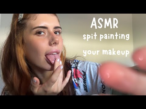 ASMR spit painting your makeup (bff sleepover roleplay)