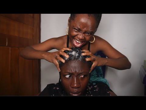 ASMR SCALP SCRATCHING WITH FAKE FLAKES REMOVAL 