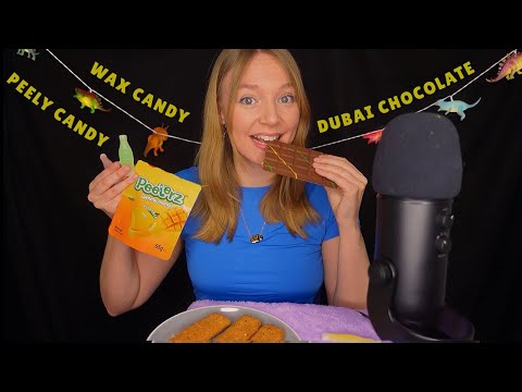 ASMR Trying TikTok Trending Foods (Dubai Chocolate, Wax Candy etc)