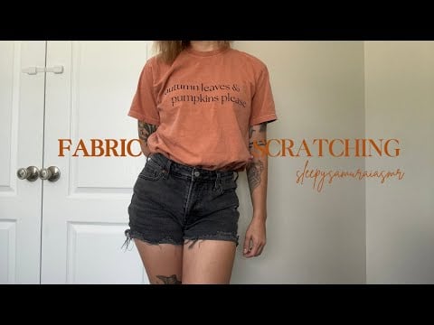 ASMR Fabric Scratching on Black Denim Shorts | Sleep & Tingles 🧡