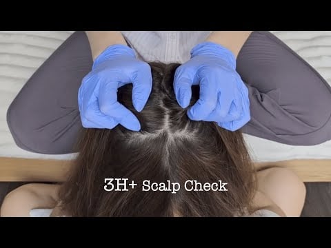 ASMR Scalp check 3 hours+ for sleep, relaxation, and focus - no talking