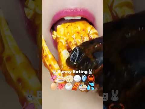 Spicy Seafood Boil 🐙🦀 EMOJI MUKBANG 해물찜 이모지 먹방 (sped up)