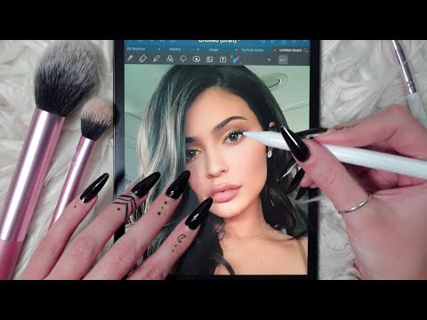 ASMR Personal Attention on iPad *fake nails* tracing, tapping, brushing to help you relax