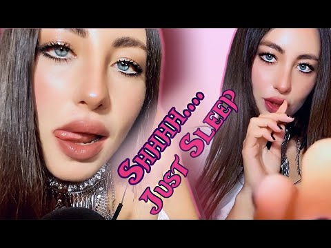 ASMR to make You Sleepy {inaudible whisper, wet sounds, mouth triggers} Shhhh... Close Your Eyes 😴🤤🛌