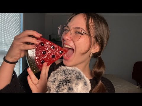 ASMR | giant watermelon GUMMY chewing 🍉