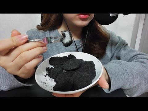 노토킹 ASMR : Rice cake 흑임자 인절미 떡 이팅사운드 먹방 Injeolmi No Talking Sticky Eating sounds mukbang