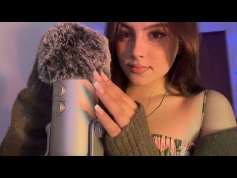 ASMR | Fluffy Mic Scratching & Inaudible Whispering 🤍