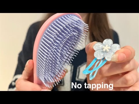 ASMR brushing + clipping your hair | lo-fi | camera touching | no tapping/talking