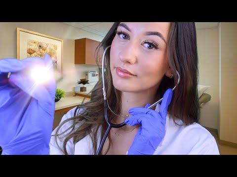 ASMR Medical FULL BODY Exam Roleplay for Sleep ~ soft spoken eye exam, ear cleaning, scalp check