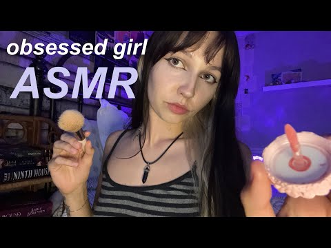 ASMR Obsessed Girl Does Your Makeup Just to Touch You (Brushing, Mouth Sounds, Personal Attention)