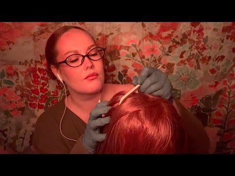 ASMR | Relaxing Scalp Check & Dandruff Removal - Hair Brushing, Whispers