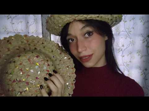 Fazendo asmr nos chapéus de palha 2  - Doing asmr on a bonafide straw hats
