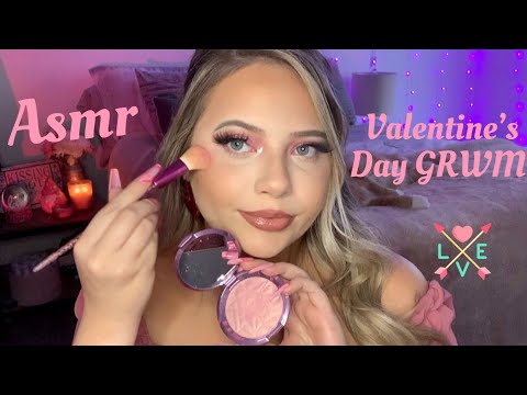 Asmr Vday Get Ready With Me | Soft Pink Glam 💗