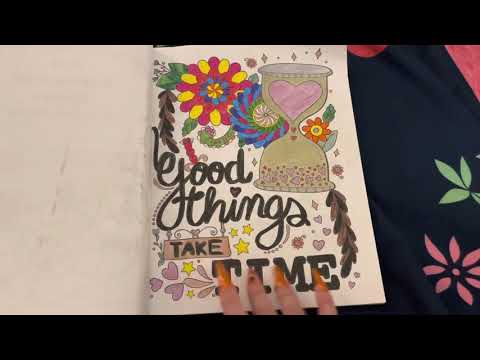ASMR tracing & tapping on a coloring book (NO TALKING)