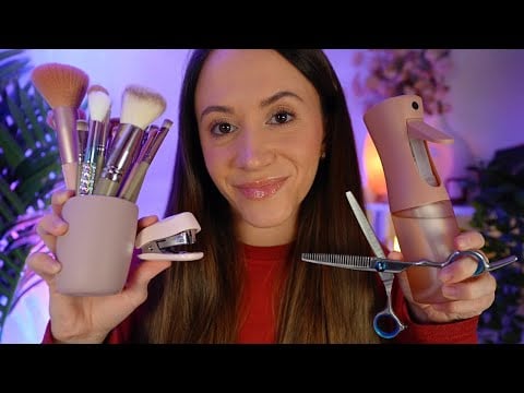 ASMR Makeover, Haircut, & Photoshoot (personal attention, realistic haircut, makeup)