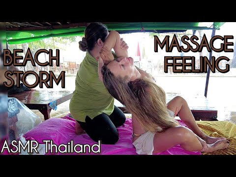 ASMR Beach massage in a storm! Feeling!