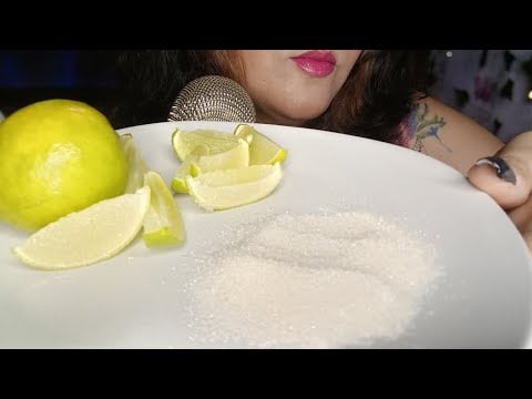 ASMR Comiendo Limón con azúcar y dejando saluditos