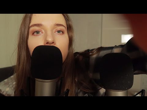 ASMR Slightly inaudible whispering. Face touching and gloves.