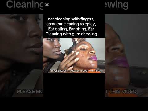 ear cleaning with fingers, asmr ear cleaning, Ear eating, Ear biting, Ear Cleaning with gum chewing