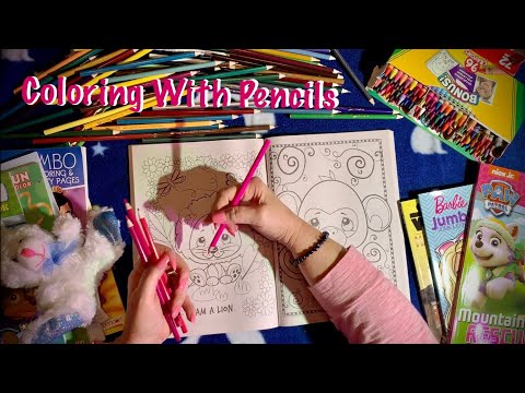 ASMR Colored pencils (Soft whispering) Coloring book with colored pencils/Whispered ramblings