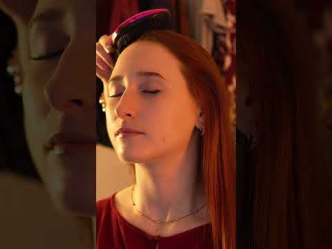 asmr hair brushing on a real person