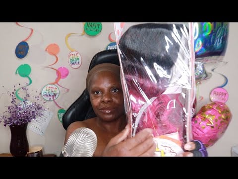 Birthday Wig Details ASMR Chewing Gum | Model Model Triple Barrel Curl Lace Front