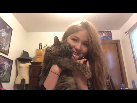 ASMR applying lipgloss/lipsticks 💄 tapping whispering | MEET MY CAT 😍😸 | tongue clicks lid sounds