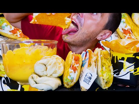 TACO BELL CHEESE SAUCE FEAST ! BURRITOS, TACOS, CHALUPAS * ASMR NO TALKING * | NOMNOMSAMMIEBOY