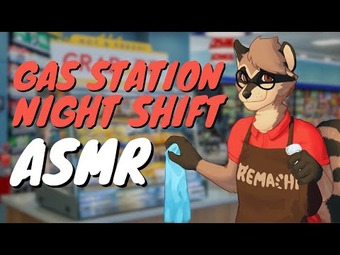 [Furry ASMR] Raccoon Helps You in the Gas Station 🌙 | Personal Attention, Inmersive Ambience...