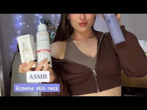 ASMR | skincare favs for eczema! (Tingly whispers, almost touching) 💤✨