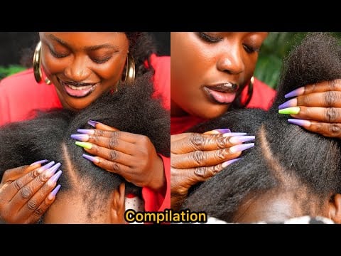 ASMR ✨Soft whisper Gum, Vitamin E oil, scalp blowing, hair crust picking, scalp scratching 