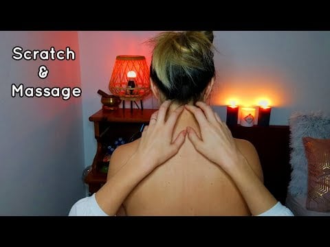 ASMR realistic Back Scratching and oil Massage for relaxation - No Talking
