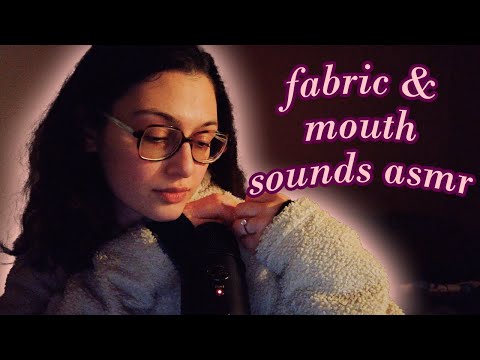 ASMR fabric scratching with mouth sounds