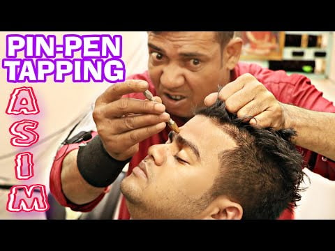 Pin pen therapy by asim barber | tapping head massage with lots of tingles guaranteed