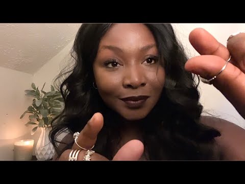 {ASMR} UP CLOSE Positive Affirmations + Plucking Negative Energy | Mouth Sounds and Visual Triggers