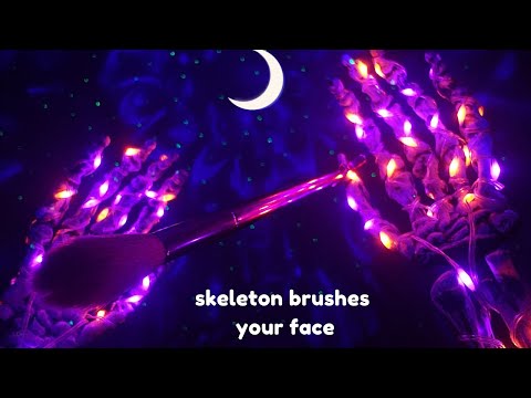 ASMR Face Brushing / Camera Brushing with Miss Skeleton / Halloween ASMR - No Talking