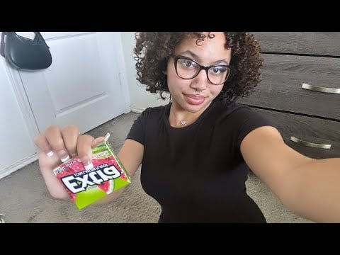 ASMR gum chewing and writing sounds