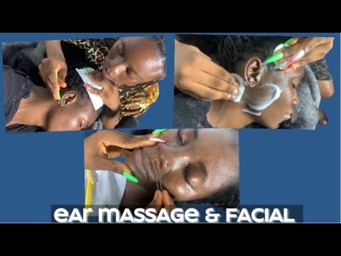 ASMR head massage, ear cleaning, Beards nitpicking for sleep ear eating, scalp oiling braids 